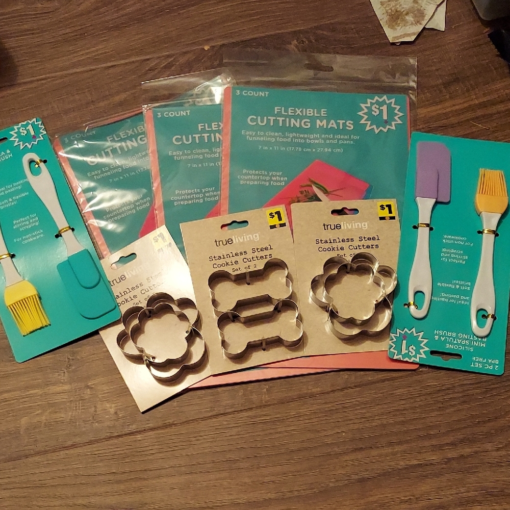 True Living Stainless Steel Cookie Cutters and Kitchen Tools Set